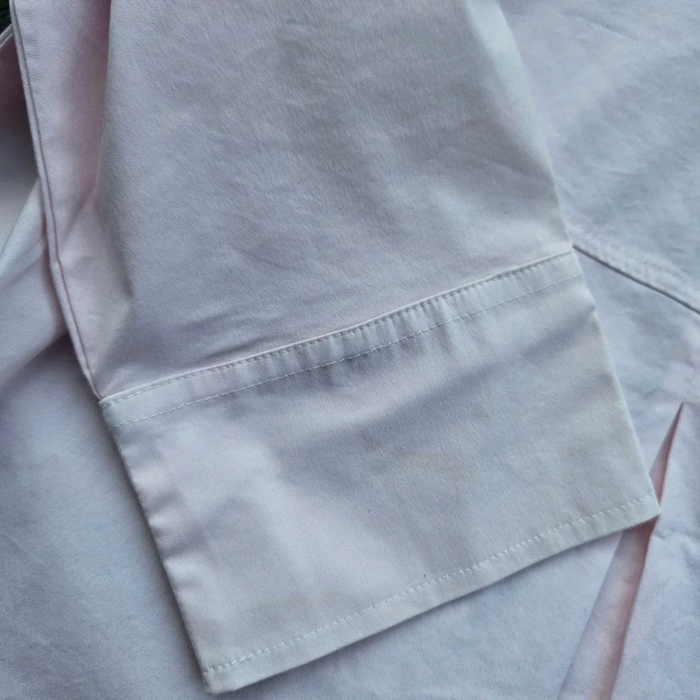 J. Jill White Shirt Collection Soft Pink Button-Up 3/4 Sleeve Womens Medium - Picture 5 of 9